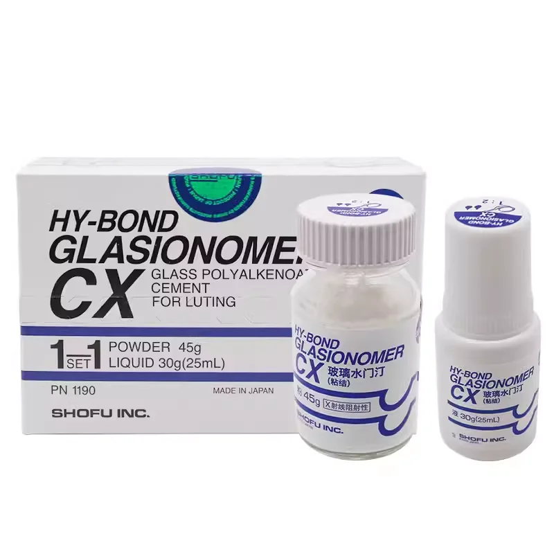 

CX Material Glass Lonomer Cement SHOFU HY-BOND Glass Lonomer Cement CX Adhesive Kit PN1190 - 45g Powder + 25ml Liquid