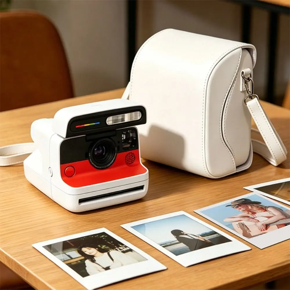 PU Leather Instant Camera Case Dustproof Scratch Resistant Carrying Pouch Shockproof Detachable Strap for  Flip