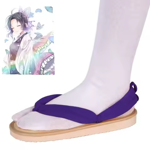 Anime Demon Slayer Cosplay Shoes Kimetsu No Yaiba Tanjirou Clogs Sandals Kamado Nezuko Geta Kochou Shinobu Flip Flopsx;8'm6,