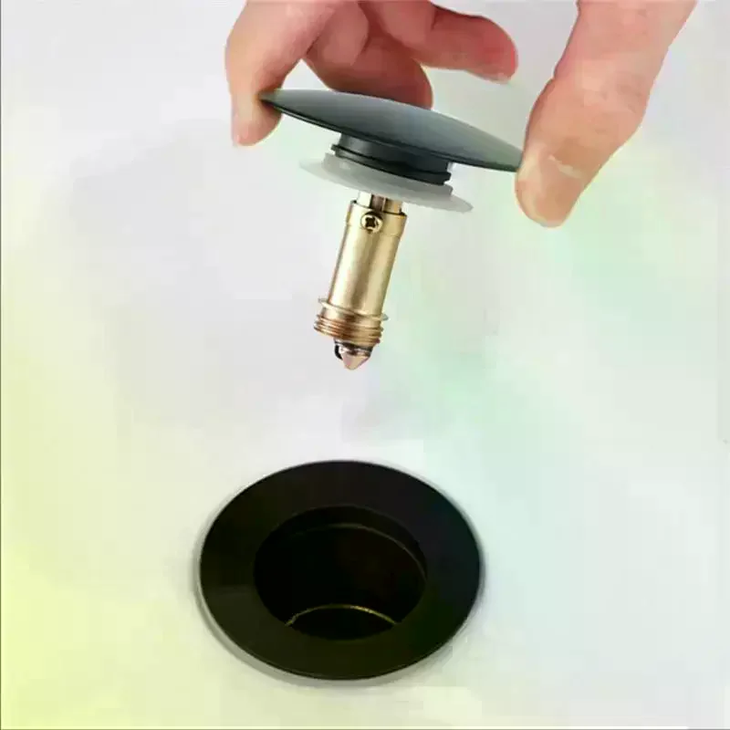 Silver Chrome Basin Waste Sink Plug 66mm PopUp Cap Click Clack Push Button Replacement Part For Bathroom Sink Drain Stopper