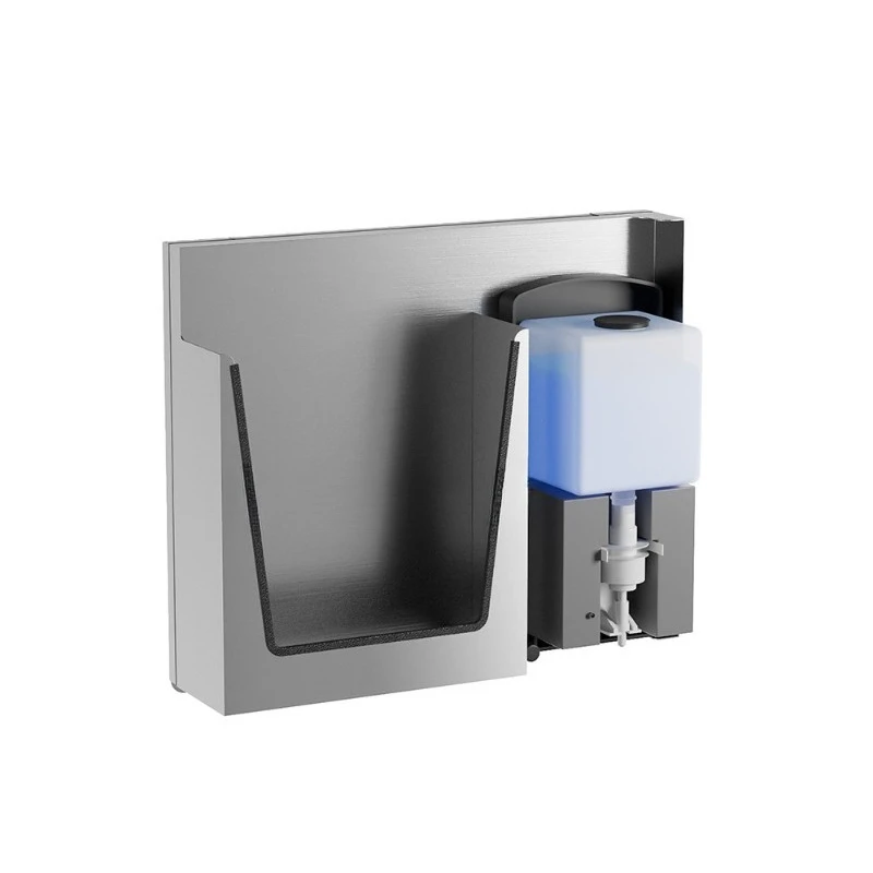 Stainless steel wall-mounted smart paper box behind the mirror of the hidden induction hand washing soap dispenser