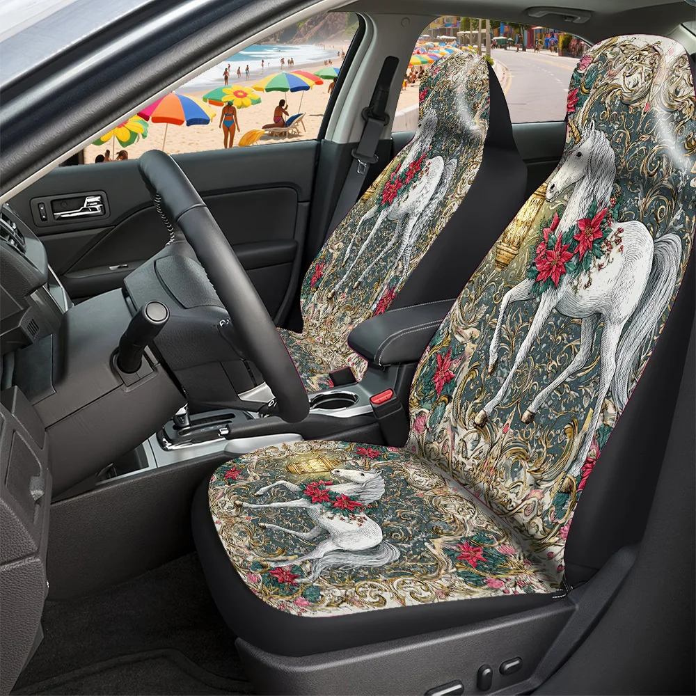 2-5 Seat Set Car Seat Covers, Enchanting Unicorn Fit For Truck SUV Off-road Car Halloween Christmas New Year Easter Festival De