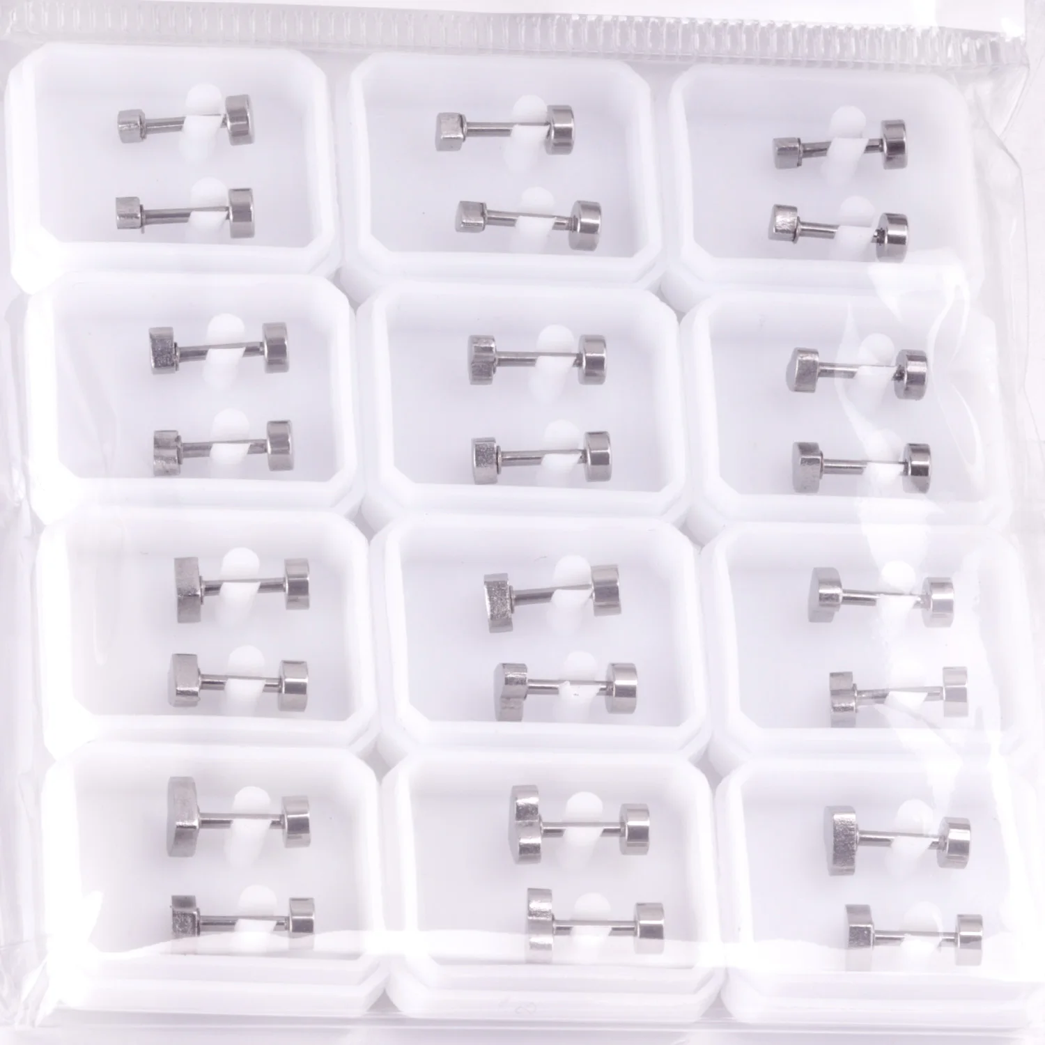 12 Pairs 316L Stainless Steel Heart Earrings Multi Size 3mm 4mm 5mm 6mm Anti-allergy Screw Back Wholesale Women Girl Earrings