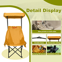YOUNG WOOD Portable Camping Chair Beach Chair with Shade Canopy, Easy to Open and Close,Fold Lightweight Oversized for All