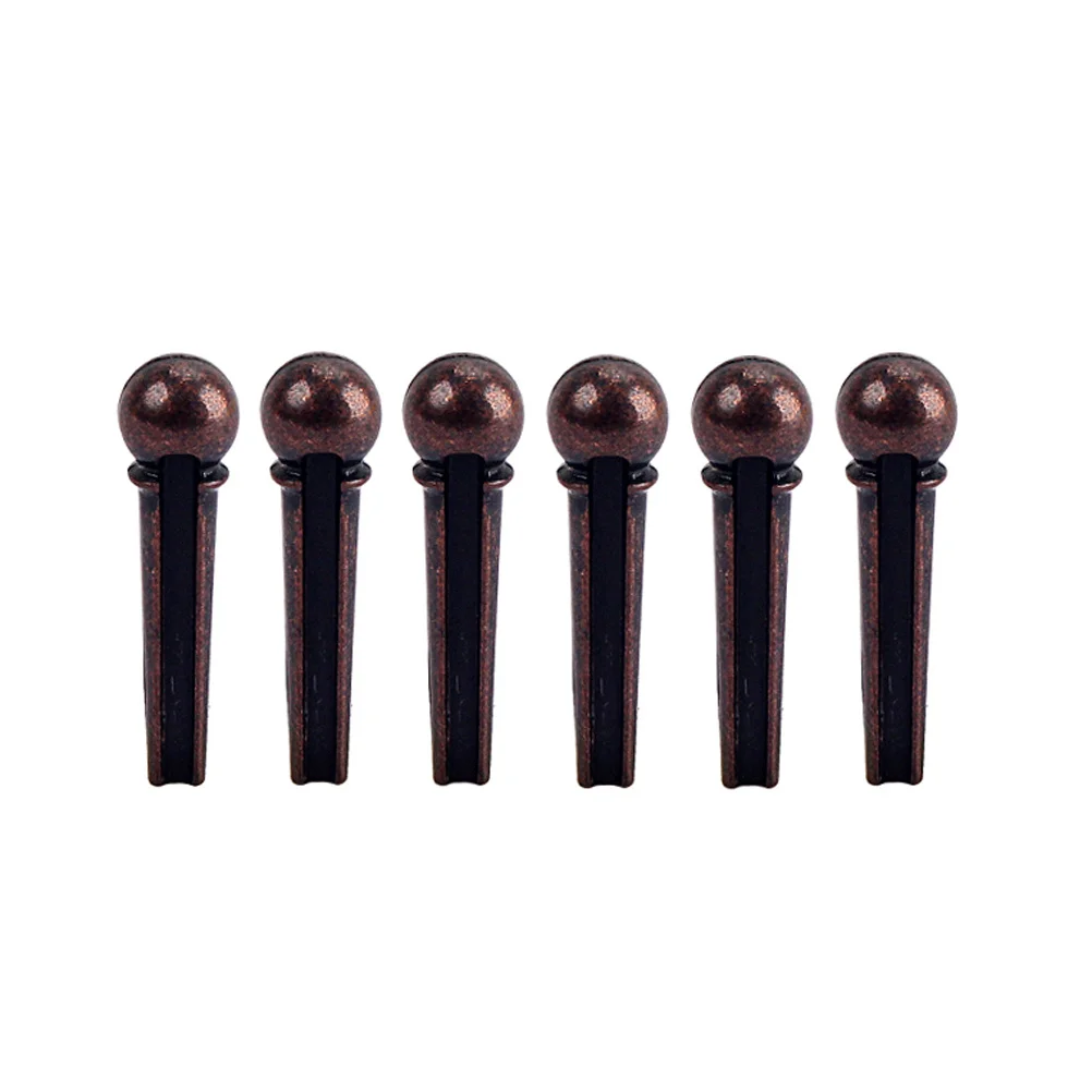 

6pcs Guitar String Studs High Grade Brass Bridge Pins For Folk Acoustic Guitars Replacement Durable Metal Strengthen Volume