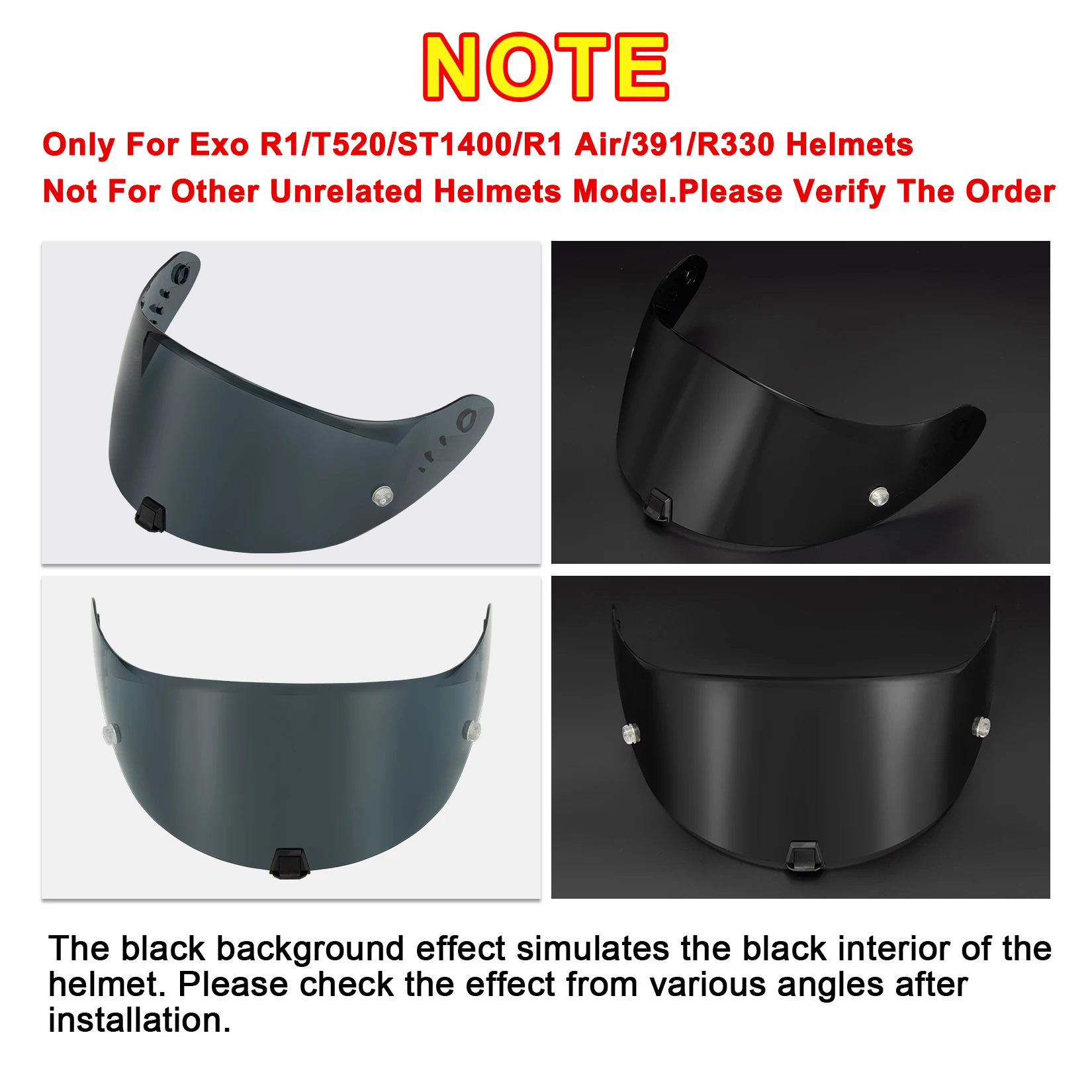 Motorcycle Helmet Visor for EXO 520 1400 R1 Tinted Visor for Scorpion EXO 391 520 1400 R1 Anti-UV Protection Face Shield Replace image 2