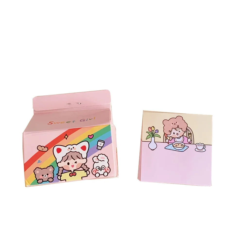 مفكرة كرتون لبن كاواي ، ملاحظات لاصقة ، كتاب ، ورق لاصق محاصر قابل للإزالة ، ورق رسائل ، ملصق مذكرات للمكتب ، أوراق