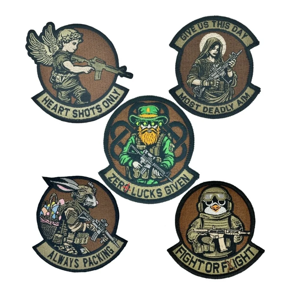 

Gun Tactical and Military Accessories Embroidery Patch on Clothes Hook and Loop Patches Backpack Weapon Emblem Appliques