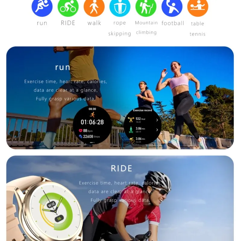 NAMOFOTO nuevo reloj inteligente para mujer 1,27 ''reloj de pulsera de moda Bluetooth llamada relojes inteligentes auriculares 2 en 1 reloj de pulsera deportivo para la salud