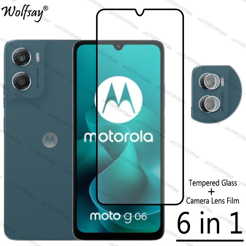 Verre trempé à couverture complète pour Motorola Moto G06 protecteur d'écran Moto G06 protecteur d'objectif d'appareil photo verre de téléphone pour verre Moto G06