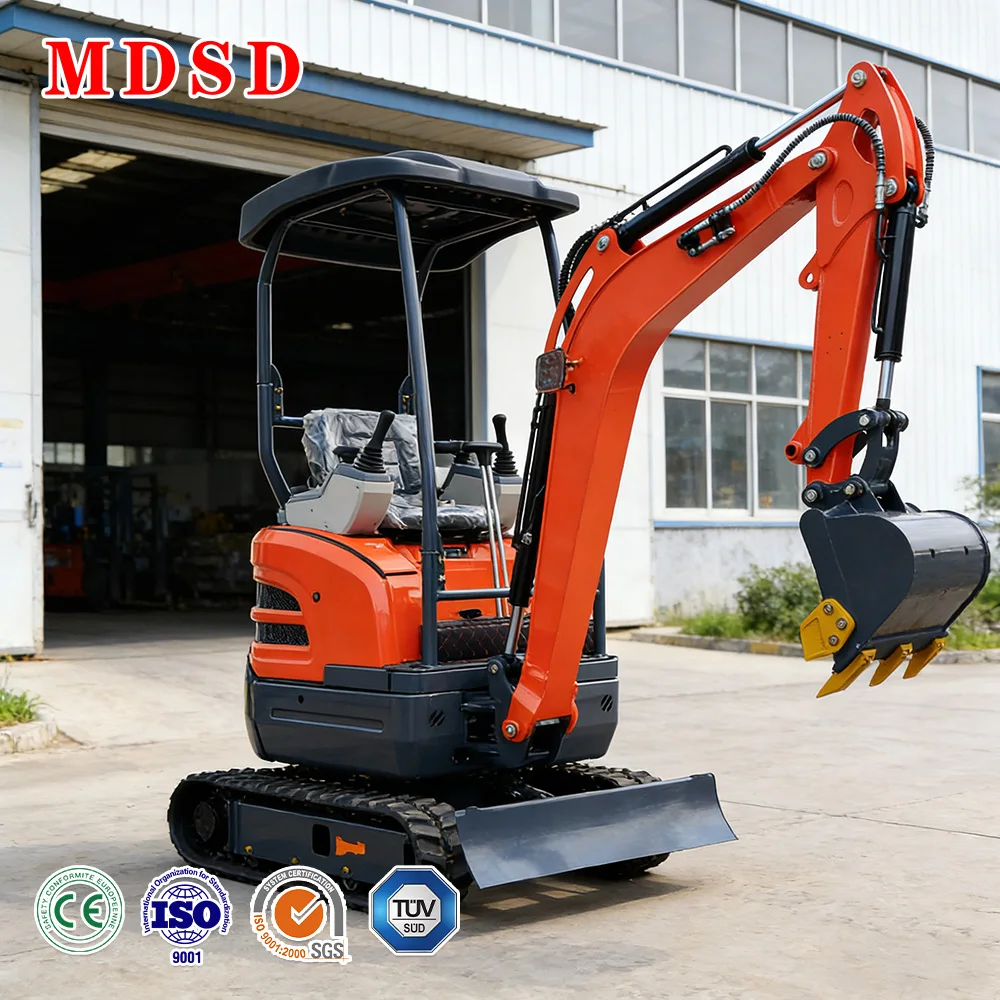 

Portable Micro Excavator 1.8 Ton Hydraulic Crawler Digger Machine For Farm Landscaping Road Construction With Multiple Accessori