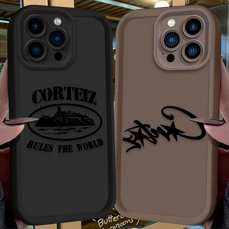 Luxury The World-C-Corteizs Case For iPhone 16 15 14 13 12 11 Pro Max X XS X S Max XR SE 2020 7 8 Plus iphone16 Silicone Phone