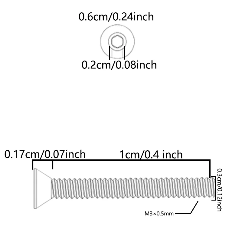 100 Pcs M3×10mm Full Thread Countersunk Hex Socket Screws, Pitch 0.5mm Black 12.9 Alloy Steel Allen Flat Head Bolts