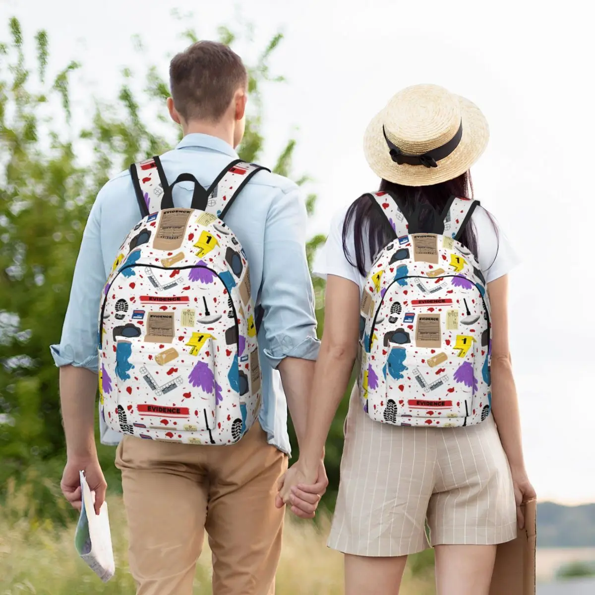 

Crime Scene Essentialss Backpack Student Boys Girls BookBag Kids School Bag Laptop Shoulder Bags for Men Women