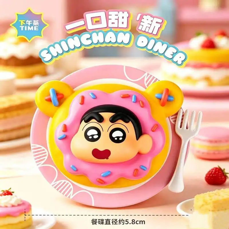 

Original In-Stock Lianyu Anime Crayon Shin-chan Afternoon Tea Serie Sweet New Cute Blind Box Figurine Model Collectible Toy Gift