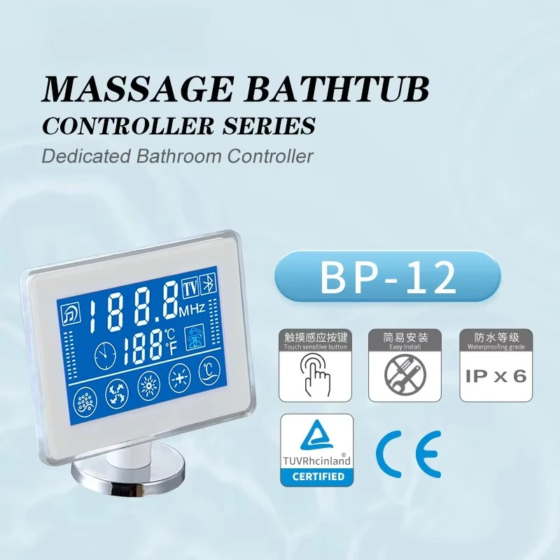 Jacuzzi touchscreen control panel, LCD screen, lamp, bathtub led TV