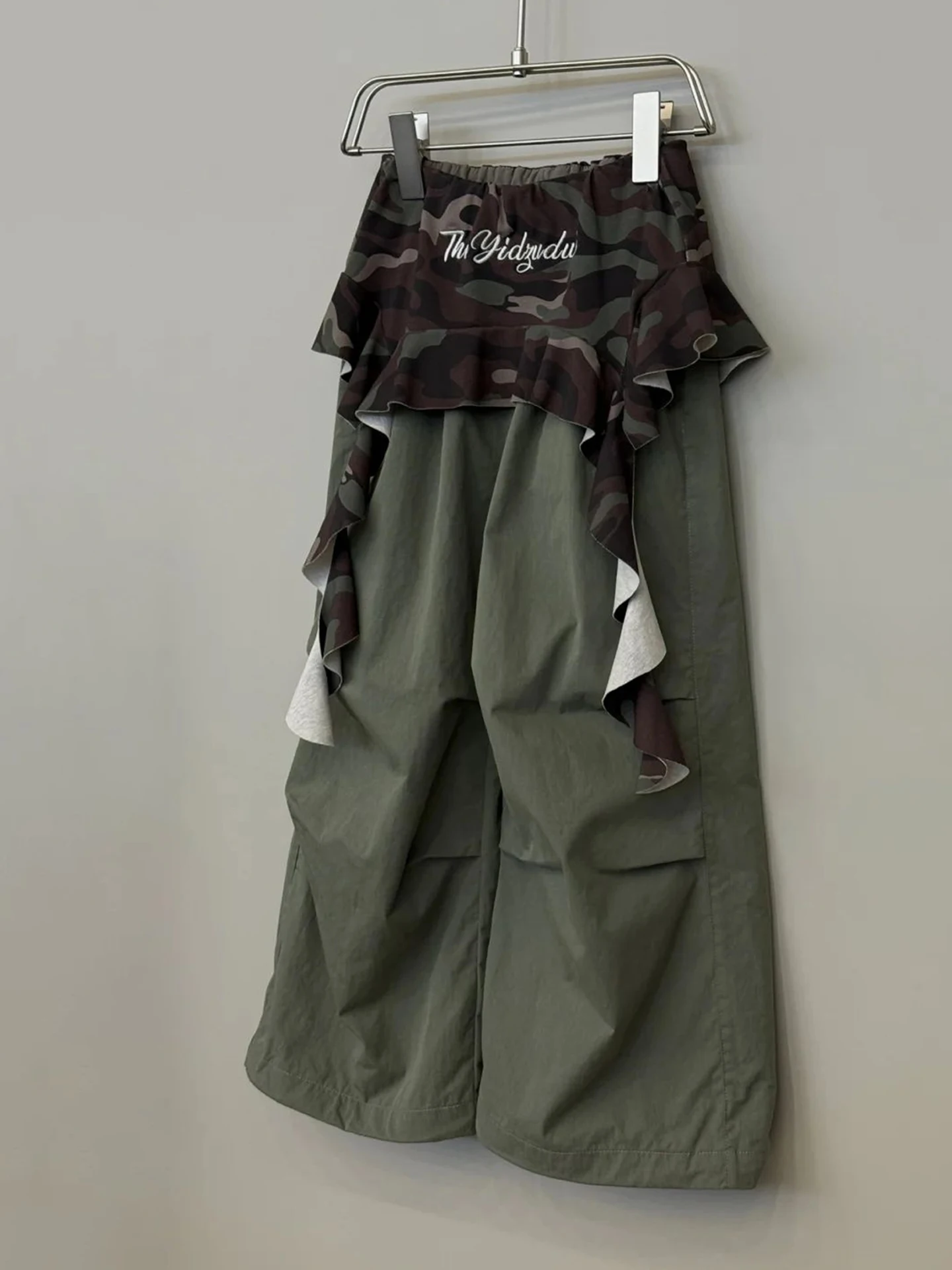 

Girls Loose Wide Leg Pants Spring Autumn Green Fashionable Long Trousers Children's Casual Elastic Waist Kids Clothing