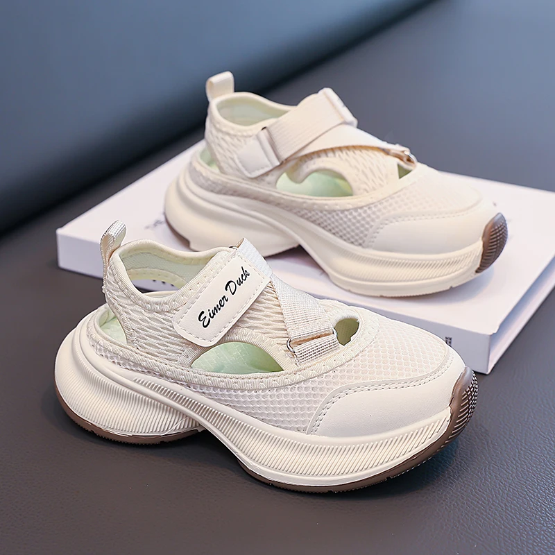 Zapatillas Deportivas de Verano para Niños, Transpirables, con Tela de Malla, Talón Reforzado, Punta Anti-golpes, Cómodas para Uso Diario