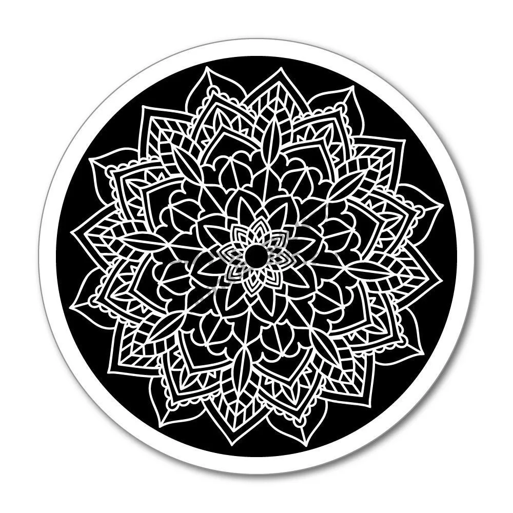 

Mandala pattern black white circle pretty floral henna Car Sticker Decal Funny Decoration Figure Custom Decals Waterproof Moto