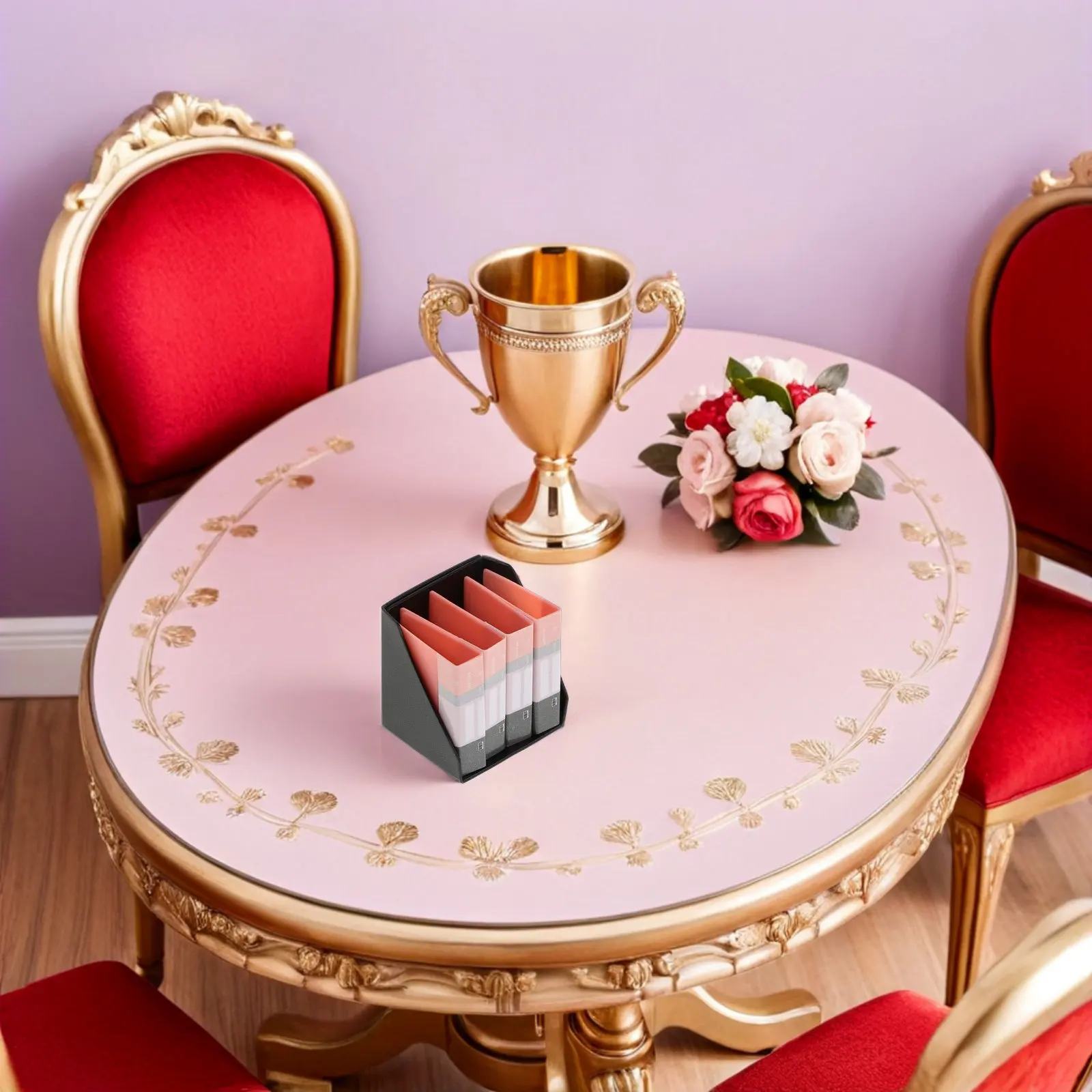 

4Sets Dollhouse File Folder Realistic Miniature Desktop Organizer for Office Accessories Decor Kids Pretend Play Scene Props