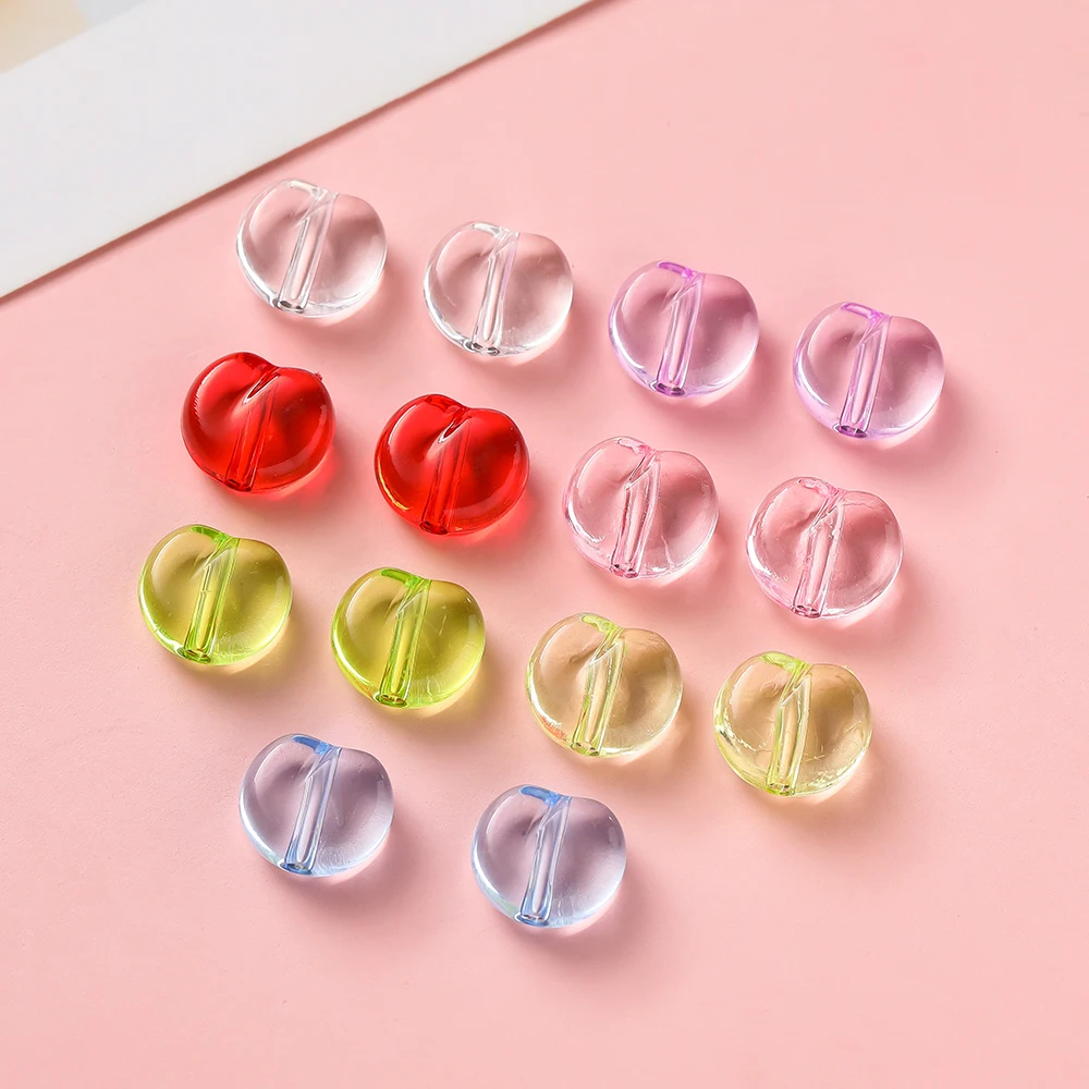

10/20Pcs/lot 11.5*12.5mm Acrylic Transparent Flat Beads Spacer Beads for Jewelry Making DIY Bracelet Necklace Accessories