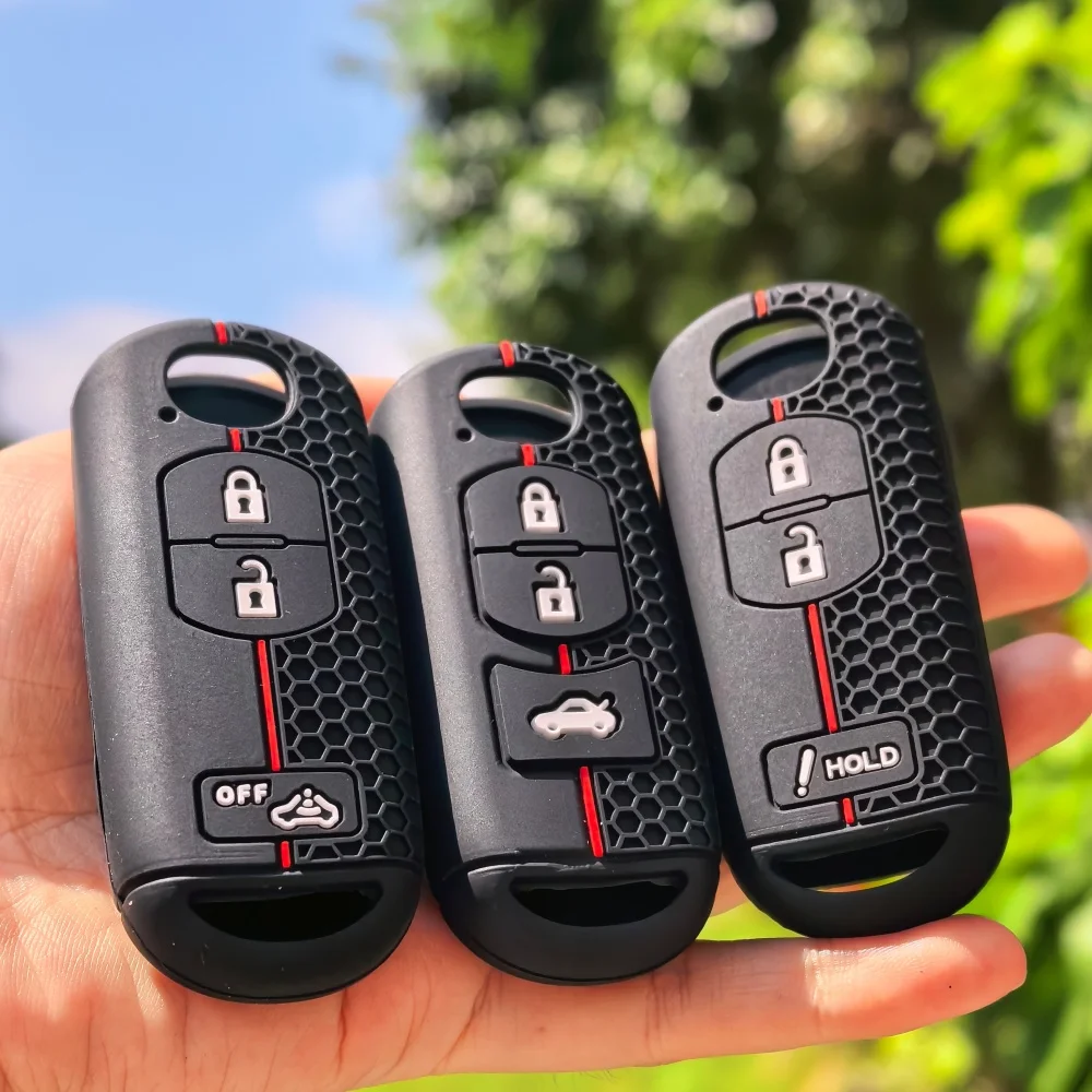 Soft Silicone Rubber Car Key Cover Case Fit for Mazda 2 3 5 6 8 Atenza CX5 CX-7 CX-9 MX-5 RX Smart 2/3/4 Buttons Key Case Shell view 5