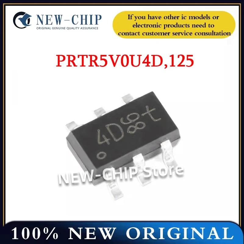 10PCS-500PCS/LOT  PRTR5V0U4D screen printing  4D  SOT-457  Rail to rail patch ESD diode New Original  PRTR5V0U4D,125