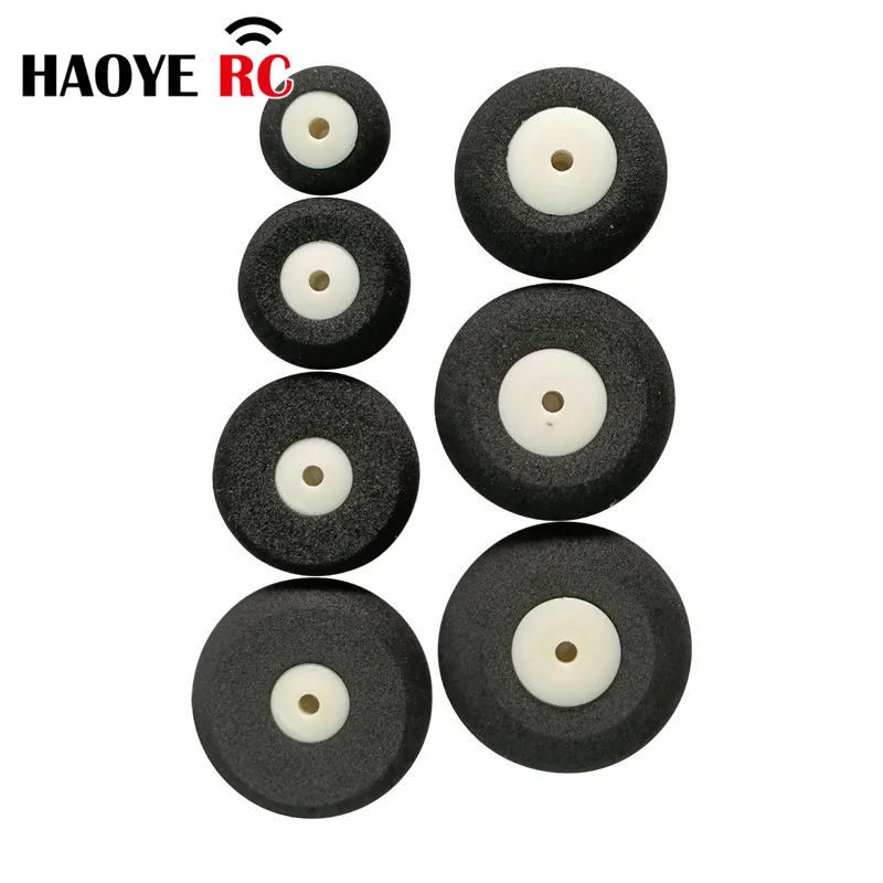 Haoye 2 Pcs/Lot Mini Tail Wheels Sponge Tire Color Black And White For RC Aircraft Model Accessories Dia16-30mm