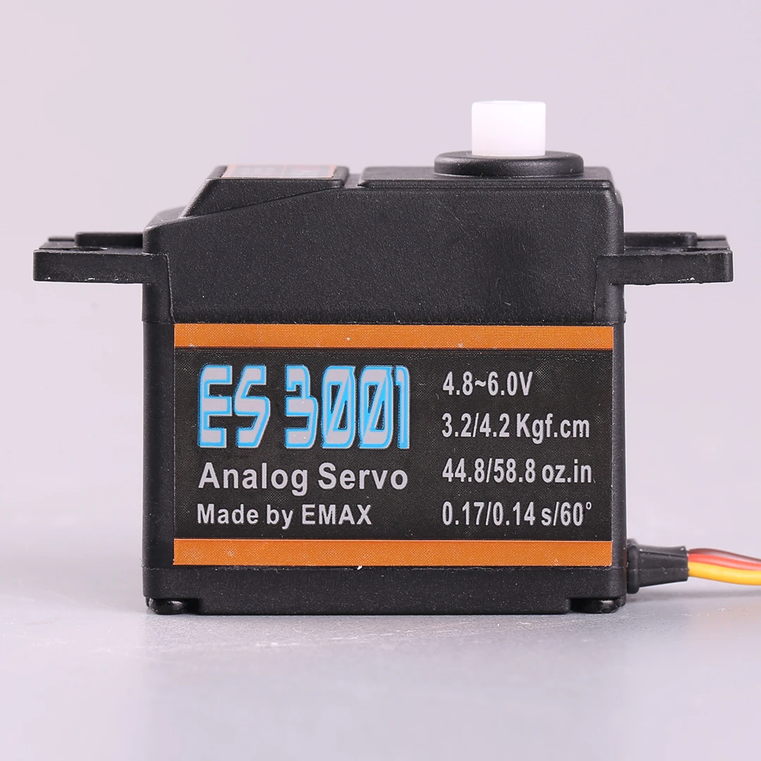 EMAX ES3001 4.8-6.0V 43g Plastic Gear Standard Analog Servo For RC Helicopter Boat Airplane