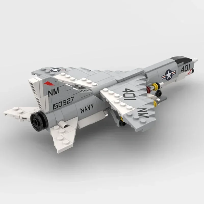 Moc Building Bricks Military Model 1:72 F-8E Crusader Fighter Technology Modular Blocks Gifts Christmas Toys DIY Sets Assembly