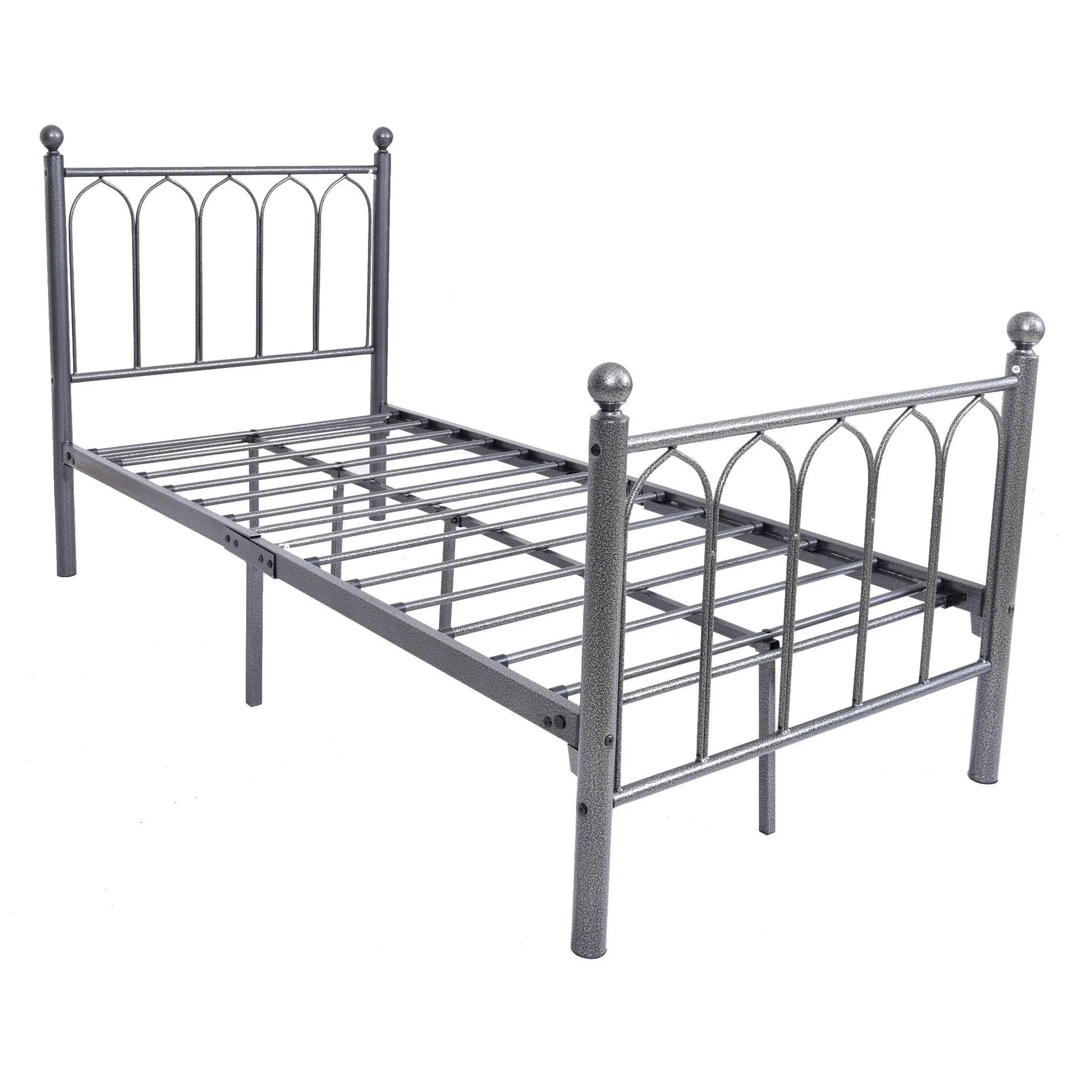 

#@Heavy Modern Durable Metal Bed Frame Full-Size Slats Wooden Headboard Footboard Box Spring Hotel Bedroom Use Model C-B2811