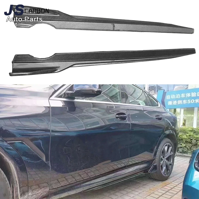 For BMW X6 G06 X6M F96 2019-2023 Carbon Fiber Side Skirt Splitters Cupwings Winglets Canards Apron Side Skirts body kit