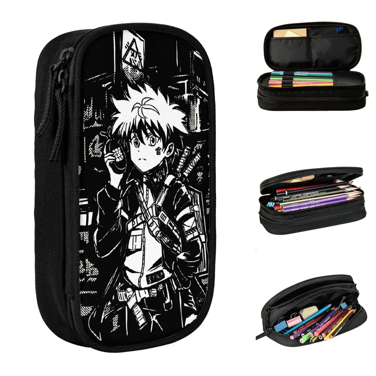 

Anime Kilua Hunter X Hunter Pencil Case Fashion Pen Holder Bags for Student Big Capacity Students School Zipper Pencilcases