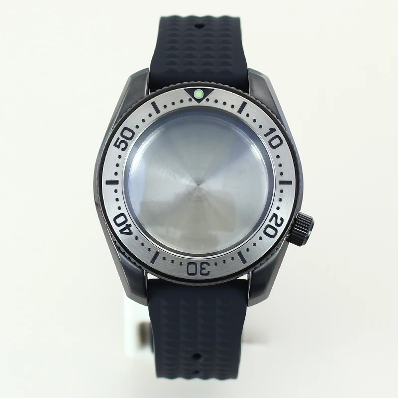 Black NH35 Men's Diver 42mm Watch Case Sapphire Glass Watch Assemble Accessories For NH35 NH36 NH38 NH70 4R Movement 28.5mm Dial