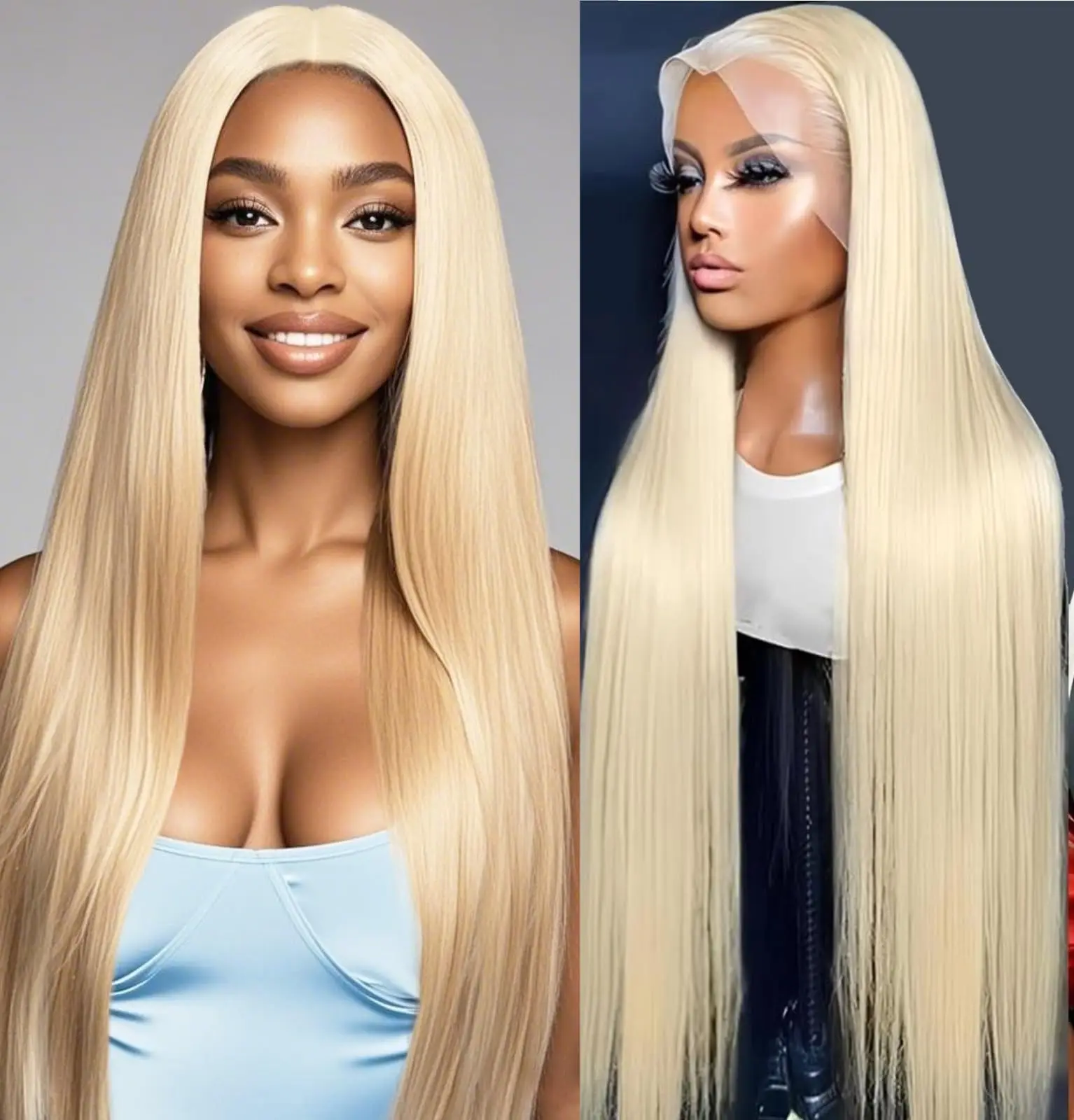 30 Inch 613 13x6 Lace Front Wig Human Hair 200 Density 613 Lace Front Wig Human Hair Straight Blonde Wig Human Hair Pre Plucked image 2