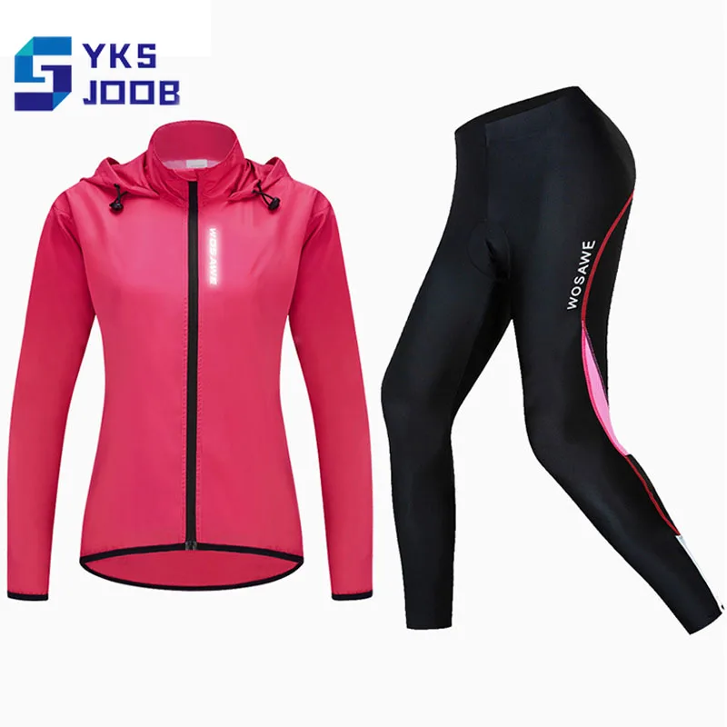 

Женские комплекты для велоспорта, уличный непродуваемый ветрозащитный пиджак, быстросохнущие брюки с поролоновыми вставками, костюм для пеших прогулок, женские комплекты для альпинизма на осень