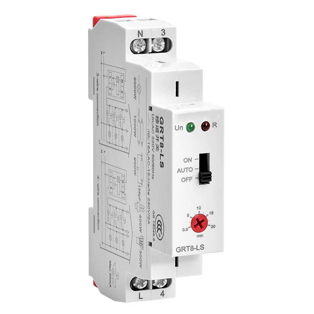

Adjustable Timer For Fan Control DIN Rail Mount Adjustable Timer Switch 0.5-20 Minutes Delay 16A Rated Current