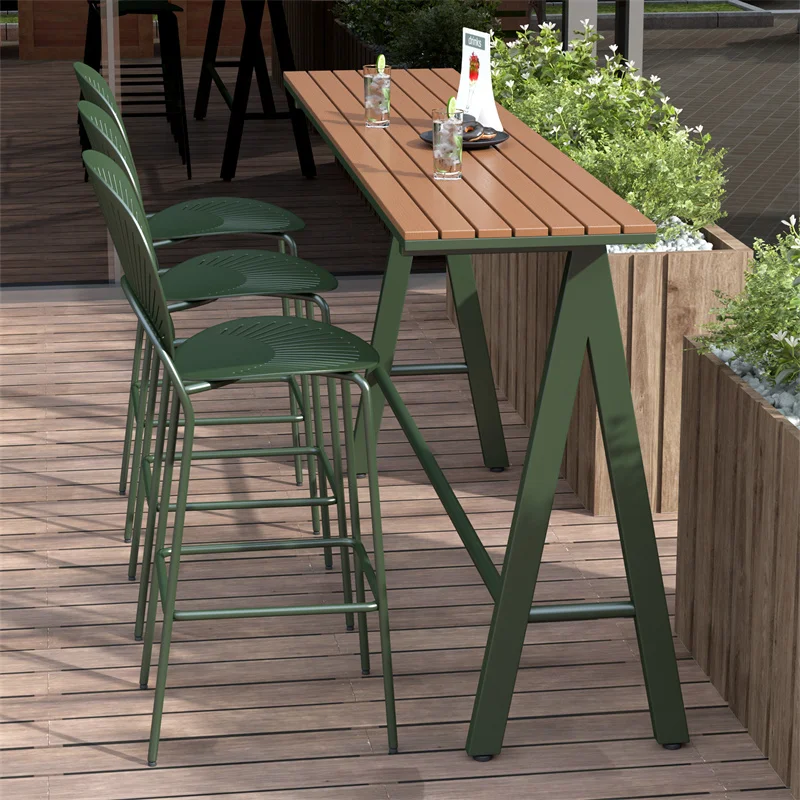 

Customizable outdoor waterproof sunscreen balcony long table and chairs