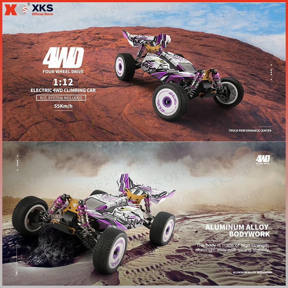 WLtoys XKS 124018 124019 1/12 RC Auto 2.4G Telecomando 4X4 Off-Road 55 Km/H 4WD Drive Ad Alta Velocità RC Drift Toy Car Regalo per I Ragazzi