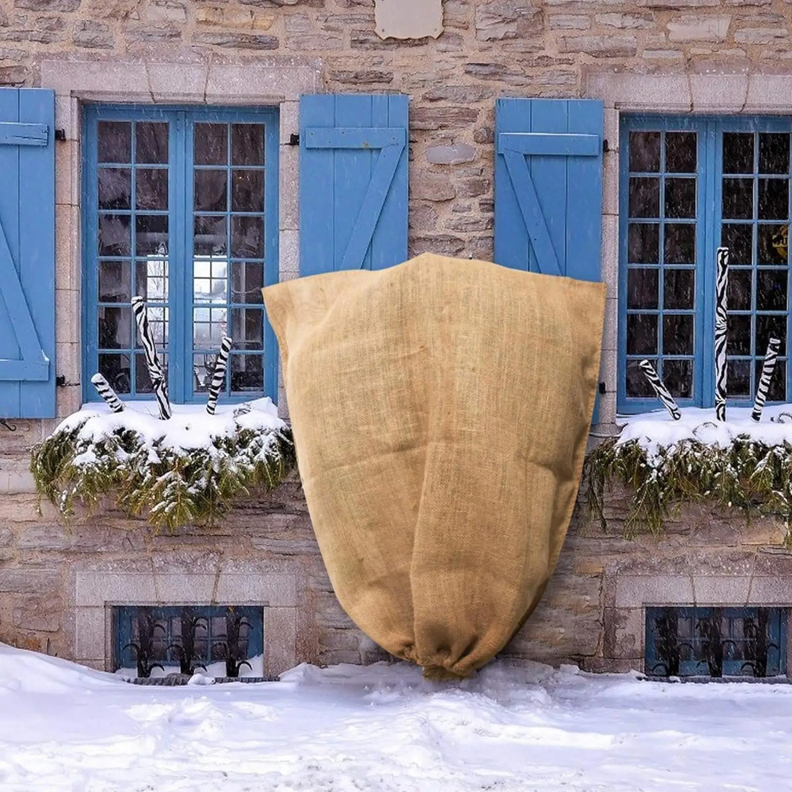 Burlap Plant Covers Freeze Protection Reusable Burlap Winter Plant Cover Bags Protection Cloth Frost Freeze Wrap For Yard Garden