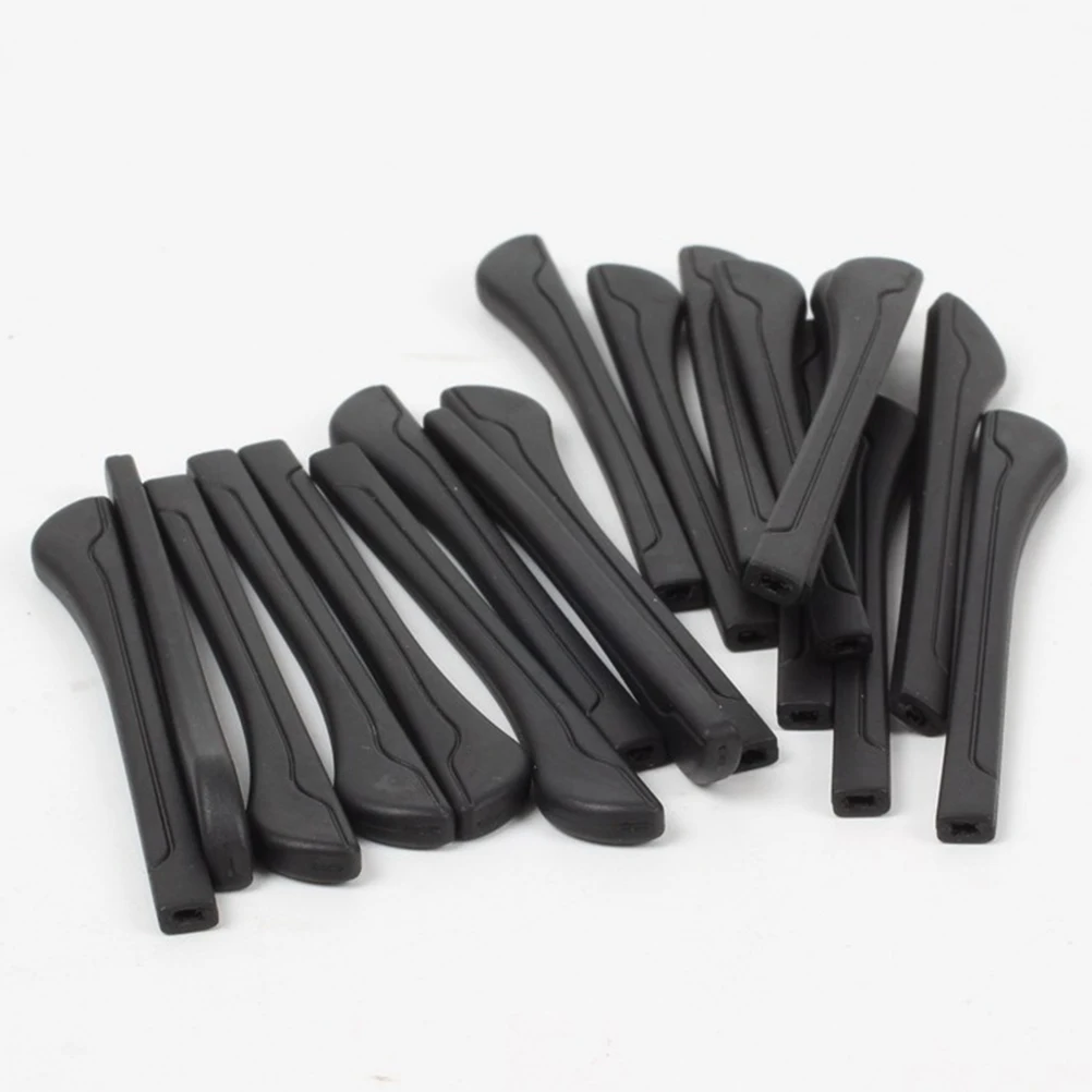 

20 Pcs Black Non-slip Glasses Temple Silica Gel Tips Ergonomic Lightweight Replaceable Grips Metal Thin Arms