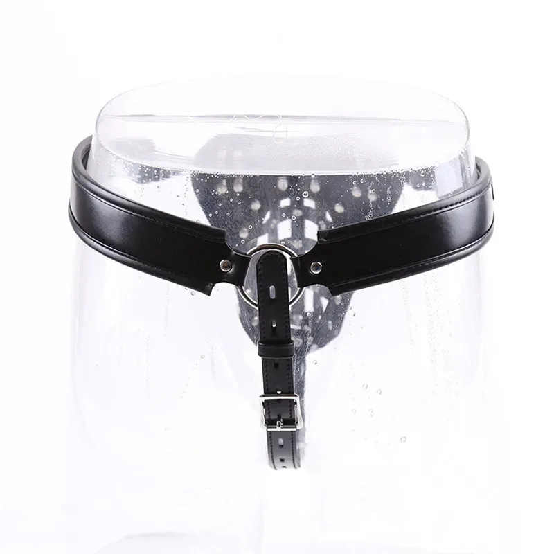 PU Leather Male Chastity Belt Device with Penis Lock And Rings BDSM Bondage Underwear for Men's Erotic Adult Games 18+ - view 4