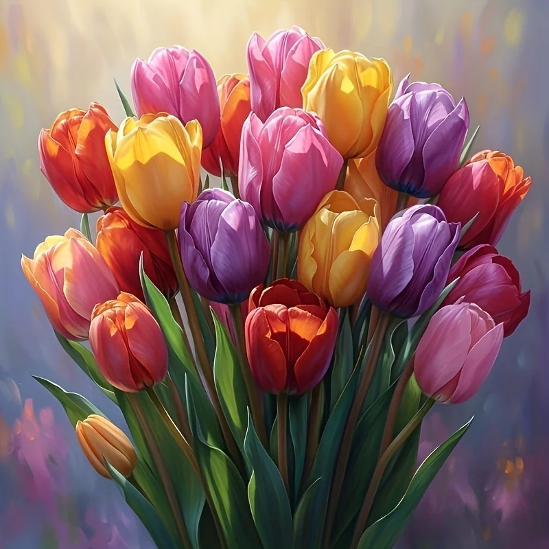 500/1024 Pcs Tulip Bouquet Jigsaw Puzzle Home Decor Adults Puzzle Games Family Fun Puzzles Educational Toys for Adults