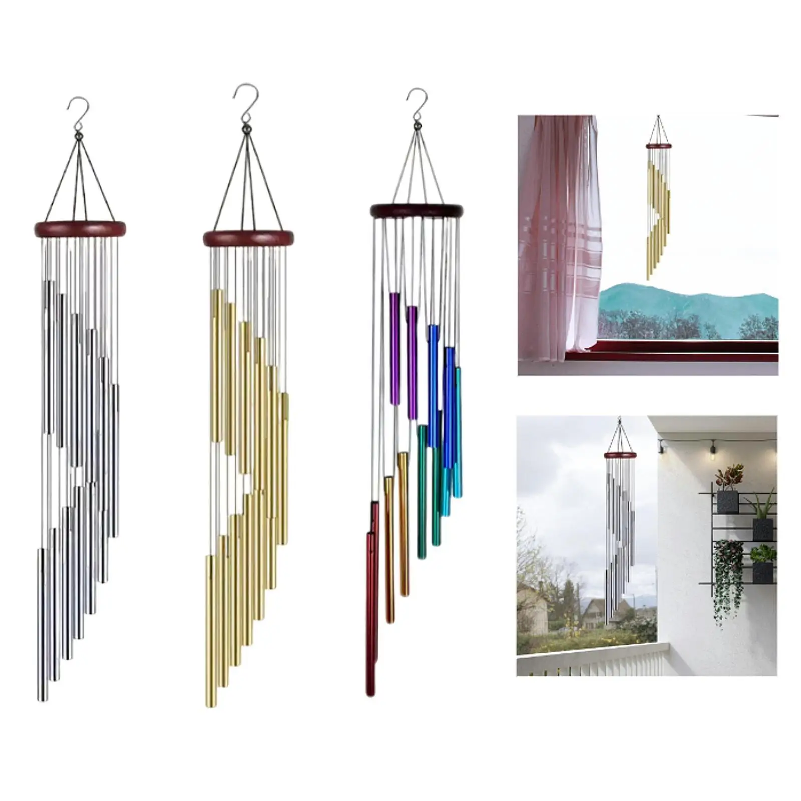 Aluminum Alloy Wind Bell Outdoor Large Wind Chimes Deep Resonance for Tree Hanging Memorial Gift