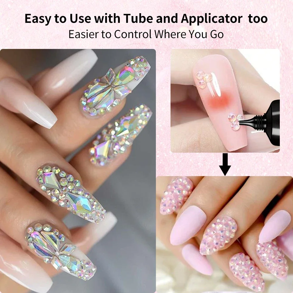 1pc Nail Rhinestone Glue Gel for Nails 30g Super Strong Adhesive Gel for Nail Gem Jewelry Glitter Crystals Beads Diamonds Charms