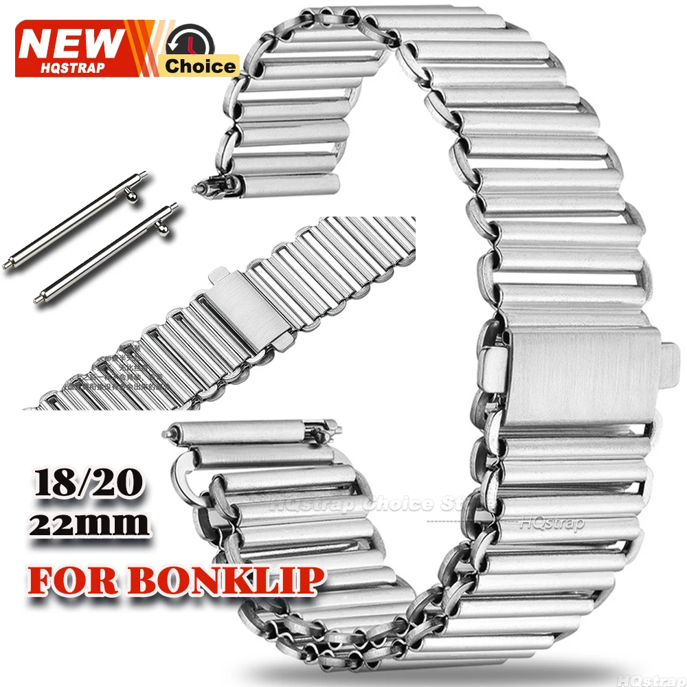 Neues Schnellverschluss-Uhrenarmband aus Edelstahl, 18 mm, 20 mm, 22 mm, Metall-Uhrenarmband für Bonklip, universelles Uhrenarmband-Zubehör