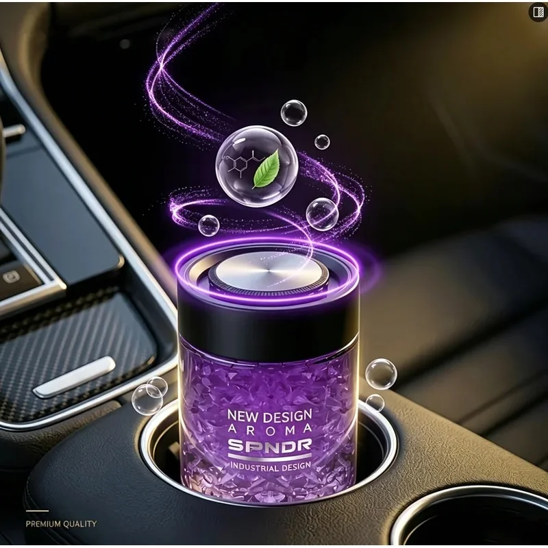 Crystal Granules Glass Electronic Car Air Freshener USB Charging Odor Eliminator Solid Gel Perfume Long-Lasting Fragrance Balm