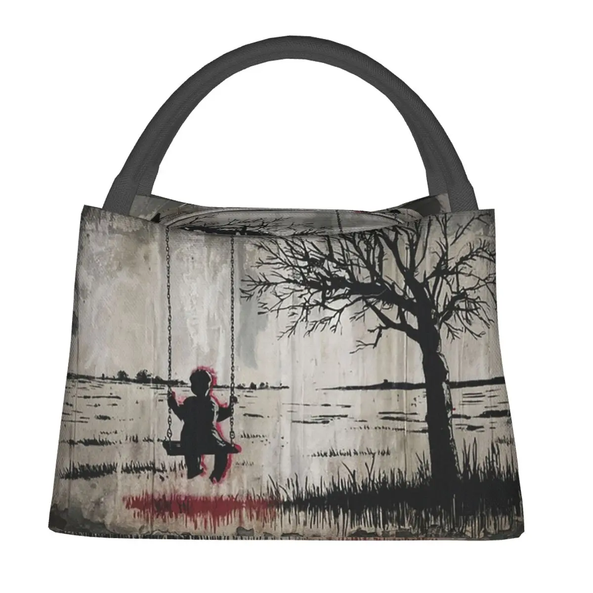 Swing Stencil Graffiti Lunch Bags Insulated Bento Box Lunch Tote Picnic Bags Cooler Thermal Bag for Woman Student Work