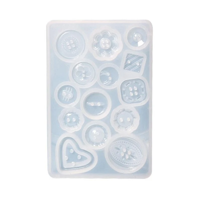 Round Buttons Silicone Mold Clothes Decors DIY Jewelry Pendant Necklace Craft