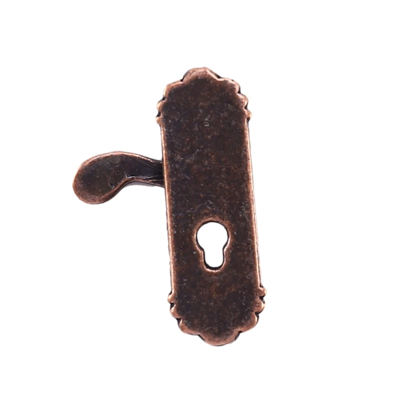 8Pcs 인형 집 도어 잠금 1:12 합금 레트로 하우스 소형 도어 잠금 인형 집 가구 액세서리 오른쪽 핸들